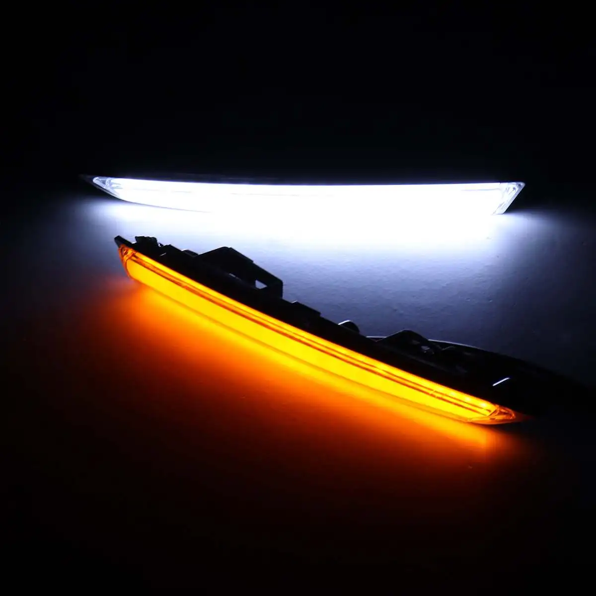 

2pcs/set For Ford Kuga Escape 2013-2016 Dual White Amber Color Car LED Daytime Running Lights Turn Signal Lamp