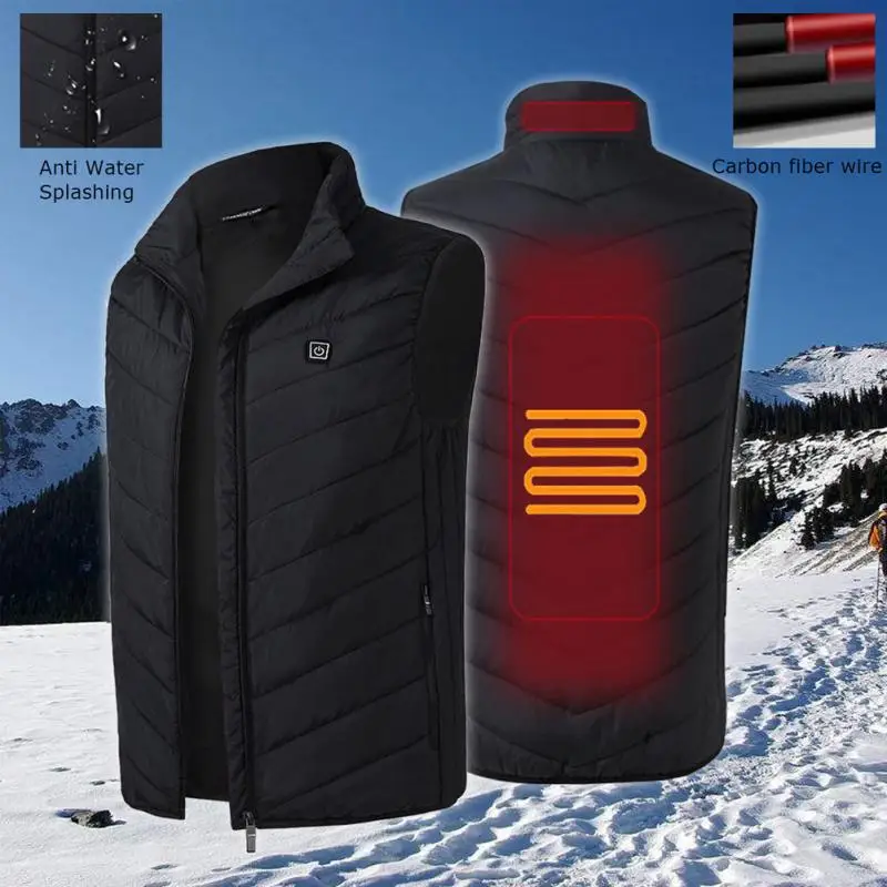 

2018 Women Winter Outdoor USB Infrared Heating Vest Jacket Electric Thermal Clothing Waistcoat For Sports Hiking