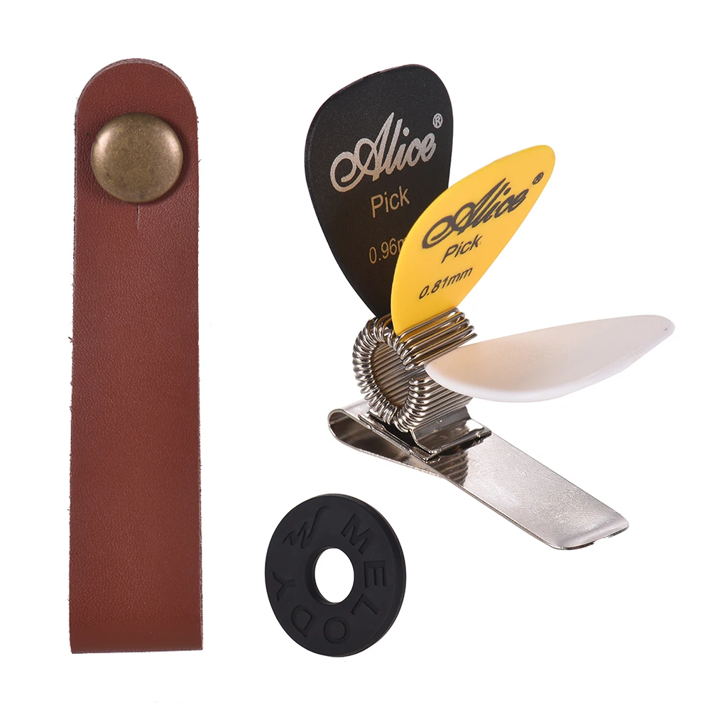 Guitar Neck Strap + Guitarra Strap Lock + Guitar Picks Holder Clip + 3pcs Guitar Picks Acoustic