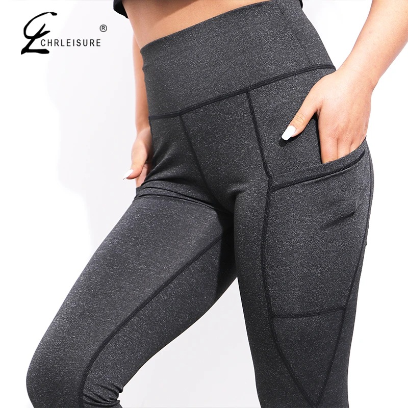 

CHRLEISURE Women Leggings With Pockets Women Casual Workout Legging For Fitness Patchwork Push Up Leggings Activewear Pants