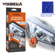 Visbella Professionale Faro Restauro Sistema di Kit FAI DA TE Del Faro Cura dell’auto kit di Riparazione Luce Smalto da manuale con un panno Pulito