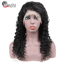 10A перуанские прозрачный 13x4 Синтетические волосы на кружеве парики из натуральных волос глубокая волна парик из натуральных волос предварительно вырезанные швейцарское кружево с волосами младенца волосы 10-26