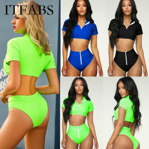 

ITFABS Women Bikini Two-Piece Suits Set Bandage Push Up Padded Swimwear Swimsuit Bathing Beachwear