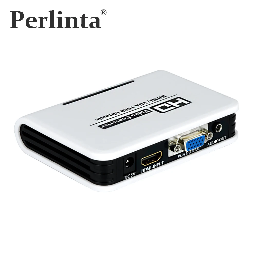 

Perlinta 1080P HDMI Female (Input) To VGA Female (Output) Converter Adapter With Audio and Power Supply For HDTV PC