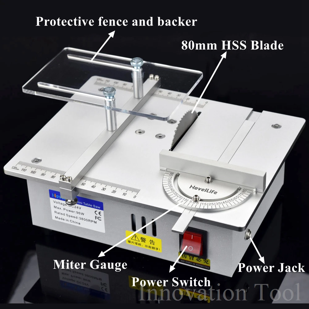Настольная мини-пила для хобби ручной работы, деревообрабатывающая скамейка, сделай сам, модель, для рукоделия, режущая пила с адаптером питания DC24V, 3800 об/мин, металлическая рама