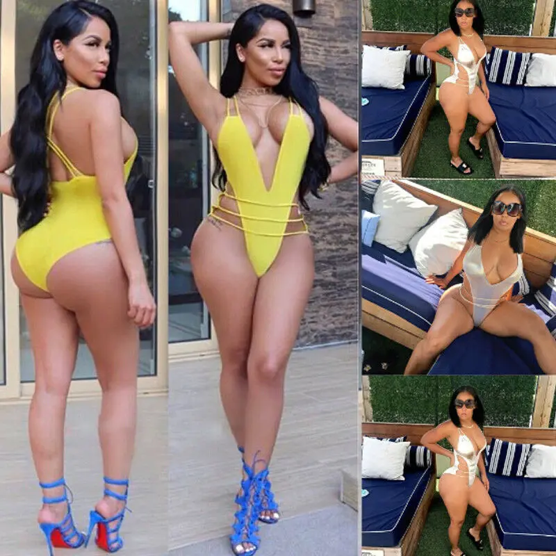 

2019 Women's Sexy One-piece Bikini Fringe Siamese Sexy Leotard swimsuit swim suit thong Bathing suit female Monokini