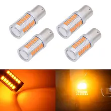 4X Янтарный Строб BAU15S 1156PY P21W 33-SMD Включите Хвост тормозной сигнал свет лампы