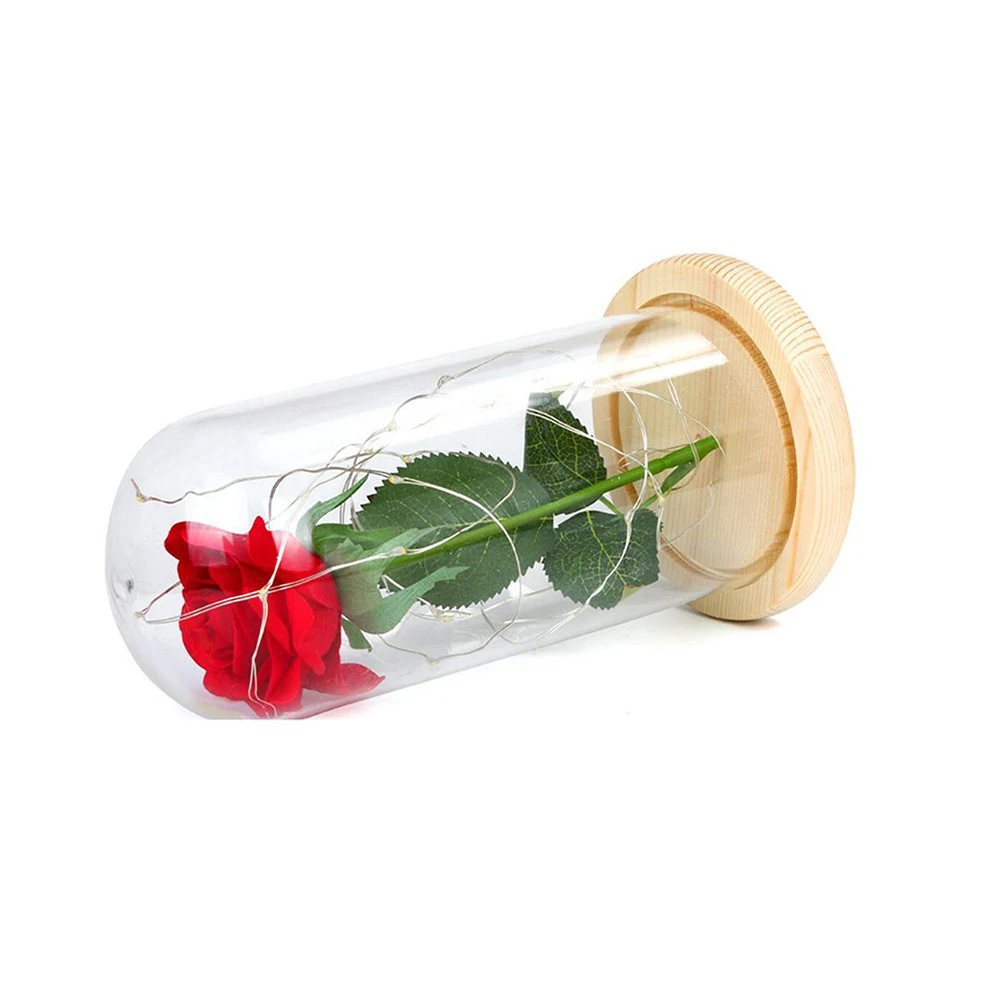 Светодиодный светильник в виде романтической розы, сказочный светильник, стеклянная бутылка, светильник светодиодный, ночник, Настольный светильник для мамы, леди, девочки, подарок на день рождения