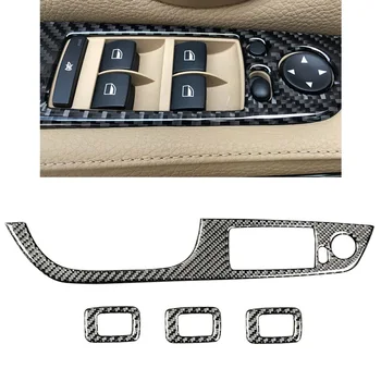 

Carbon Fiber Car Window Switch Button Panel Frame Cover Trim for BMW E90 2005-12