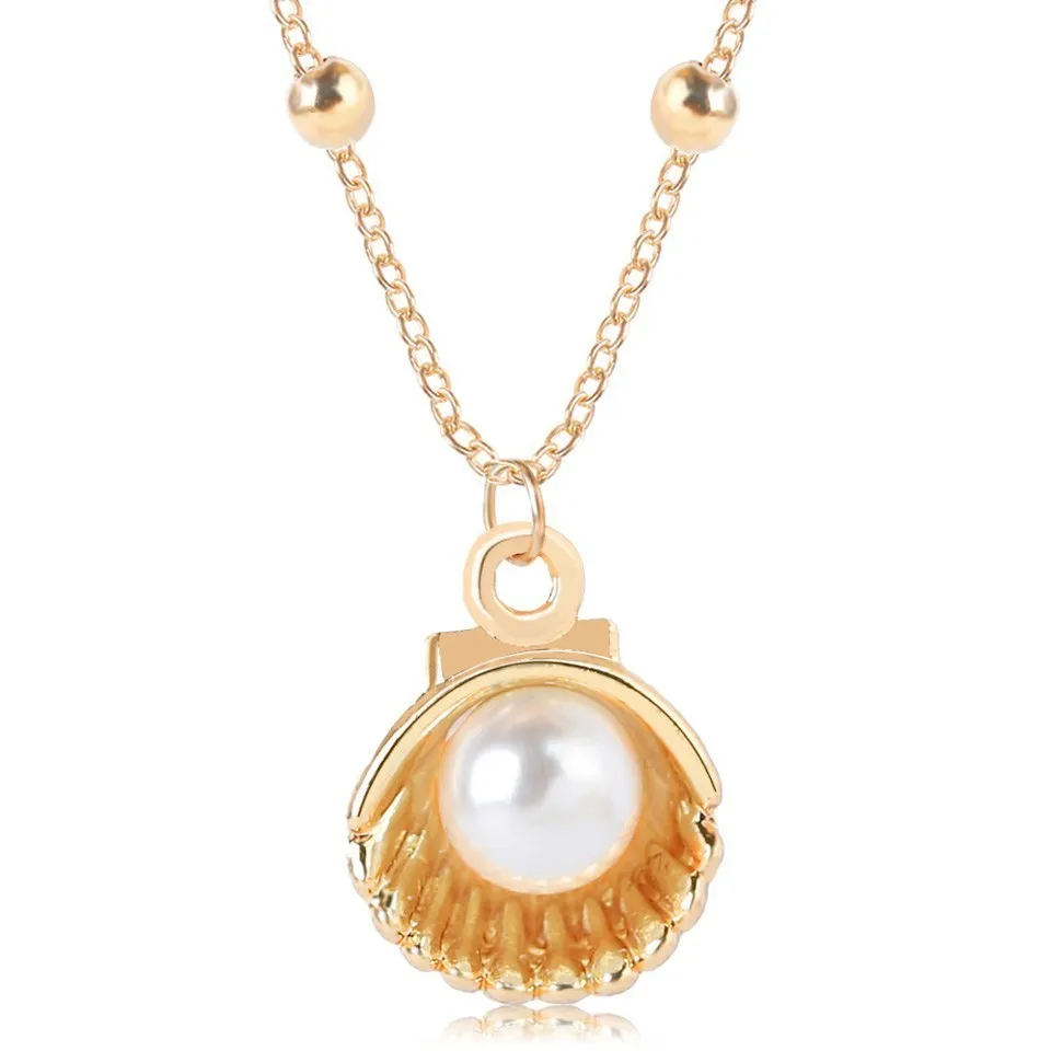 

Promotion Sea Mussel White Pearl Neckalces Women Handmade High Quality Alloy Necklaces For Wedding Party Necklaces Jewelry