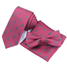 Mantieqingway галстук+ галстук-бабочка+ платок Набор для мужской рубашки полиэстер Рождество шеи галстуки Gravatas Тонкий Карманный квадратный