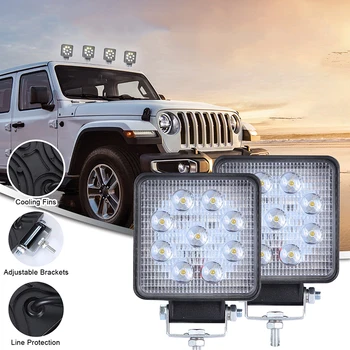 

1x 10.5*12.5*2.5cm Car LED Work Lights 4&quot Ultra-thin DC 9-30V 90W 6000K LED For Car Off-Road Spotlight Work Light Lamp Bar