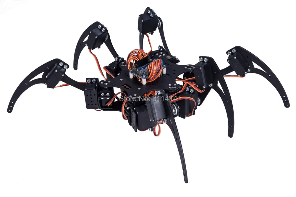 1 Set Black Six Legs Alloy 3DOF Hexapod Spider Robot Frame Kit DIY for Arduino