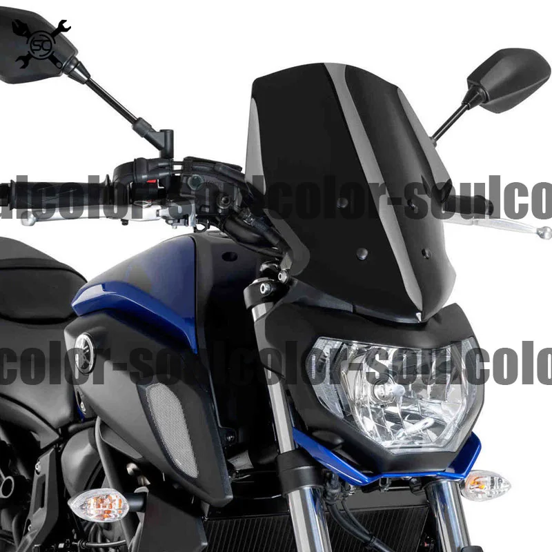 Мотоцикл ветровое стекло козырек ветрового стекла Viser подходит для YAMAHA FZ07 MT07 MT-07 18-19 Double Bubble