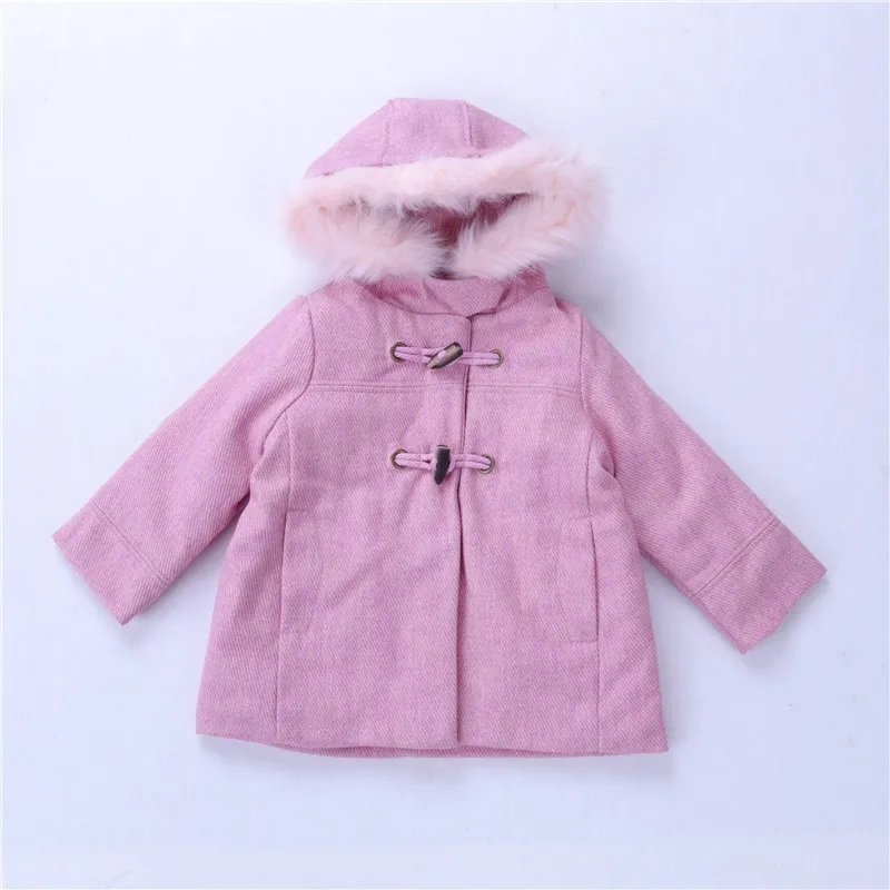 baby girl jacket spring pink hood fur girl coat winter outerwear kids outfit baby girl clothes