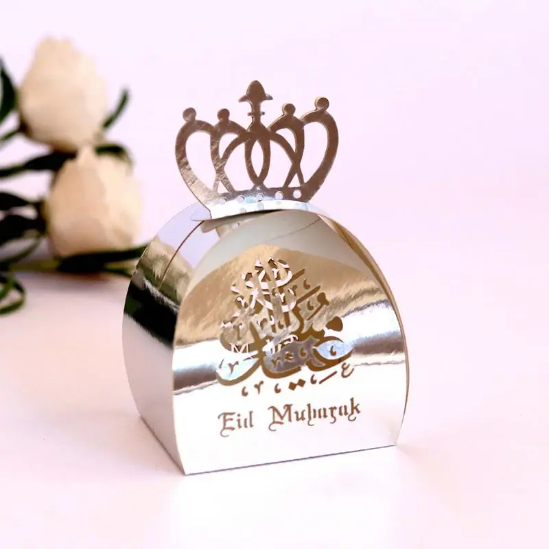Новые 50 шт./лот Eid Mubarak золотые конфеты коробка шоколада модные вечерние ленты