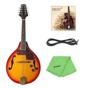 

ammoon Electric Mandolin Adjustable 8-String Mandolin A Style Rosewood Fingerboard with Cable Strings Cleaning Cloth