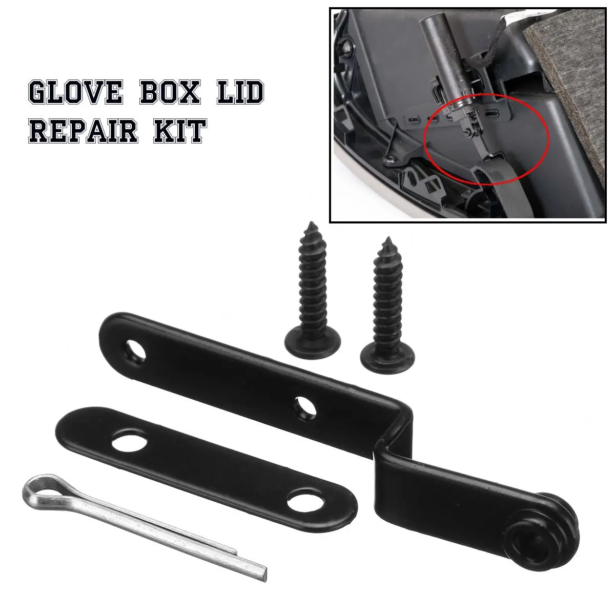 

Car Hinge Bracket Car Lid Hinge Repair Kit Universal For AUDI A3/S3 8P 2004-2013 RS3 2011-2013 Glove Box Lid Repair Tool Black