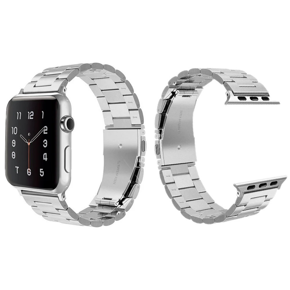 Браслет из нержавеющей стали для Apple Watch band iWatch металлический розовый ремешок с