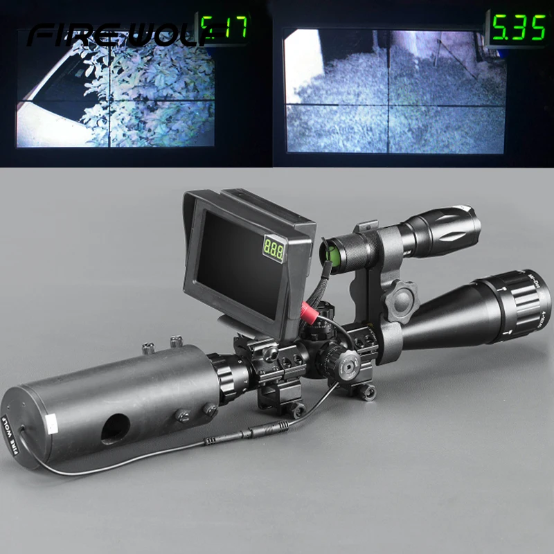 

Riflescope Add On Infrared DIY Night Vision Scope Day and night dual use with LCD Screen &ampLaser Flashlight &ampCamouflage tap