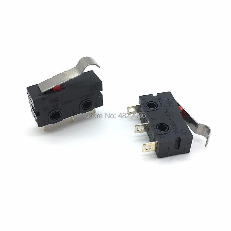 10pcs Limited Switch 3 Pin NO NC 5A 250VAC Micro KW12 ARC Lever 16mm | Обустройство дома