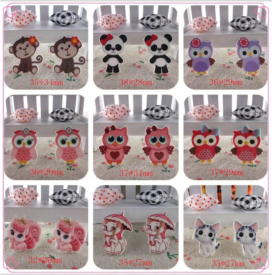 

17121702, flat back planar resin 10pcs/lot owl and animals flatback planar resins for kids diy decoration crafts accessories