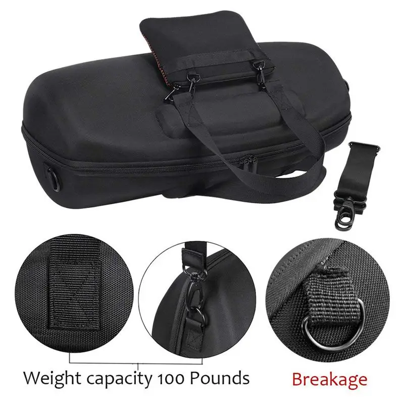  For JBL Boombox Portable Bluetooth Waterproof Speaker Hard Case Carry Bag Protective Box (Black)