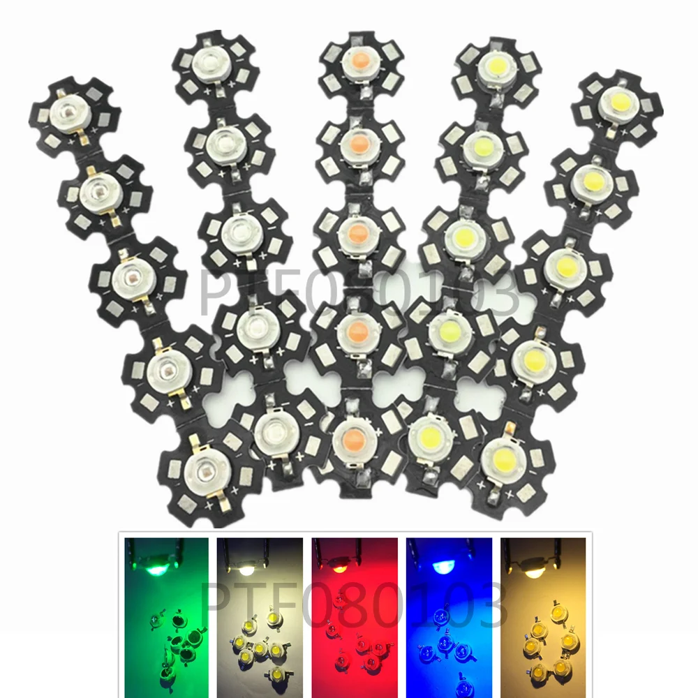 

50PCS 1W 3W LED COB Lamp Chip Warm white White Red Blue Yellow Green UV LED Bulb Diode Beads For DIY LED Floodlight Spotlight
