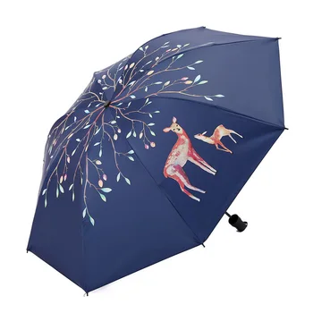 

Painting Umbrella Rain Women Automatic Folding Compact Travel Pattern Sunny Umbrella Windproof Women Umbrella Wholesale