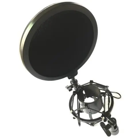 Microphone Mic Shock Mount With Shield Articulating Head Telescoping Height Microphone Holder Stand Bracket