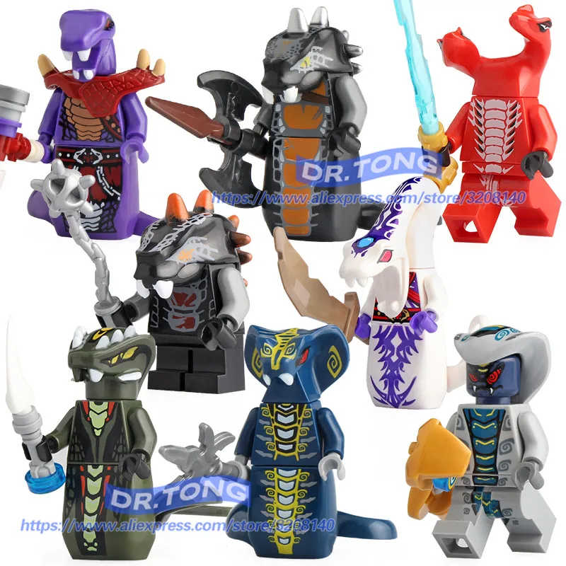 20 шт./лот ниндзя Figurs Skales Rattla Pythor Garmadon Bytar Rattla Samukai с оружием строительные блоки игрушки детские подарки A025-032