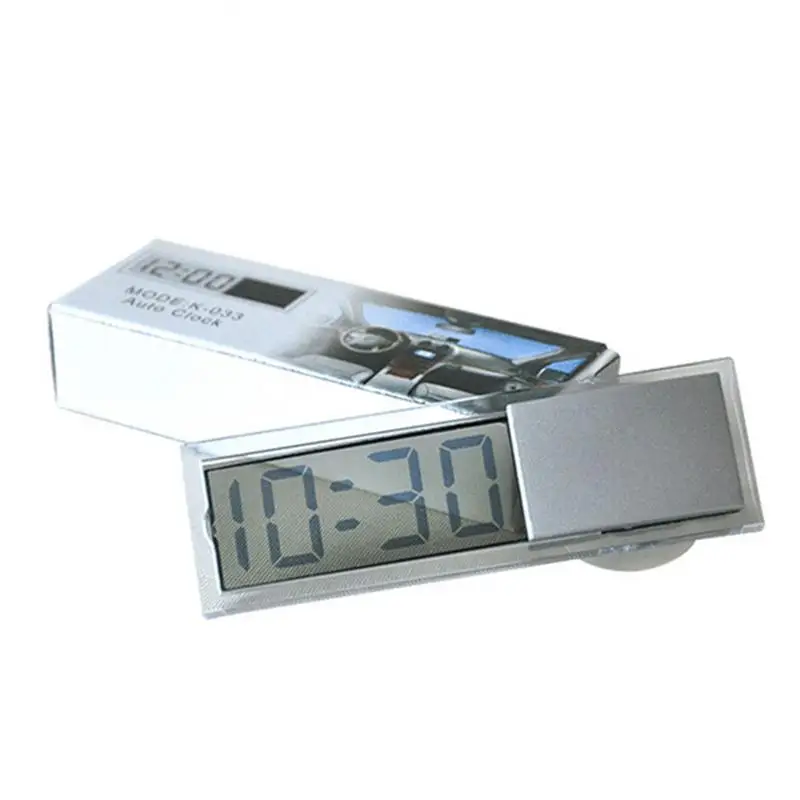 

Mini Digital Car Electronic Clock Mini Durable Electronic Watch Transparent LCD Display Digital With Sucker Universal