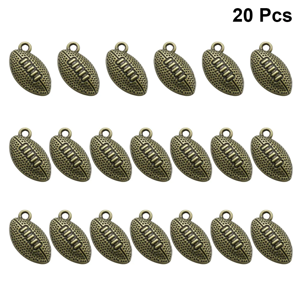 

20 pcs Alloy Pendants DIY Rugby Ball Shape Decorative Bronze Jewelry Making Accessory Pendant Charms for Bracelet Necklace Craft