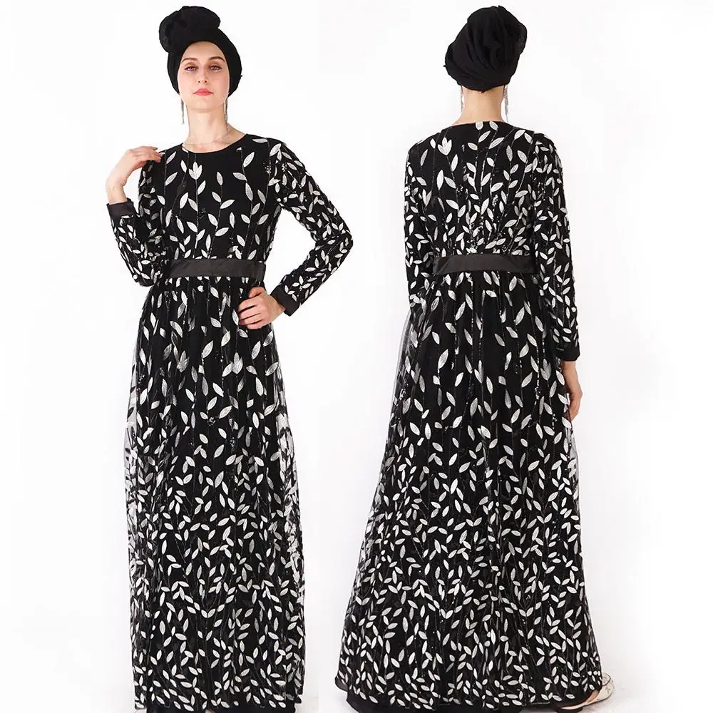 Рамадан абайя Дубай вышивка блёстки мусульманское длинное вечерние коктейльное платье кафтан исламский халат платье роскошный Арабский Дубай платье Мода