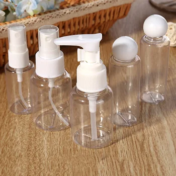 

5pcs/set Clear Plastic Spray Bottle Refillable Empty Perfume Atomizer Travel Plastic Transparent Spray Bottles Container