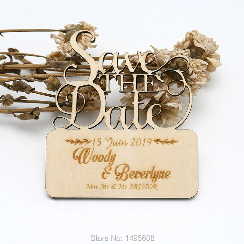  Custom save the date magnets Wood slice save the date magnets Wedding invitationsrustic wood favors - 32954397396