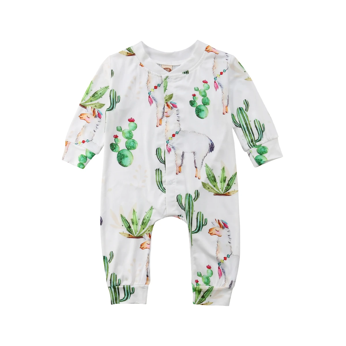 

2018 Toddler Infant Newborn Cactus Kids Baby Boy Girls Alpaca Romper Cactus Jumpsuit Pants Long Sleeve Clothes Outfits