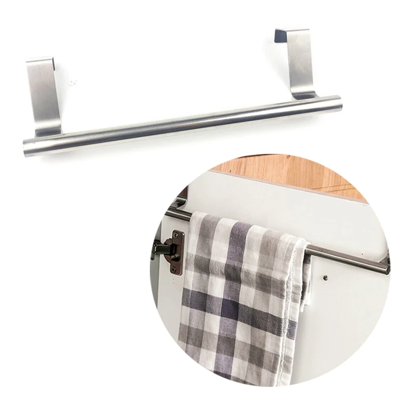 Stainless Steel Bathroom Door Towel Rack Drawer Hook Storage