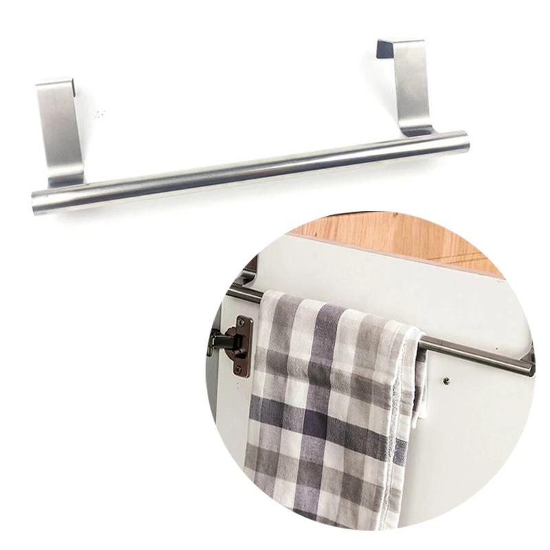 Stainless Steel Bathroom Door Towel Rack Drawer Hook Storage Cabinet Hanging Kitchen Towel Over Holder Scarf Hanger 1 Pcs Towel Racks Aliexpress