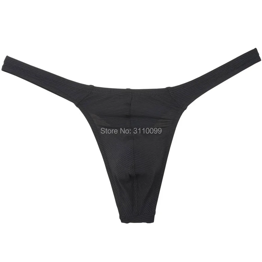 Smooth Ice Silk Stretch Elastic Sexy Male Thong Underwear Men's