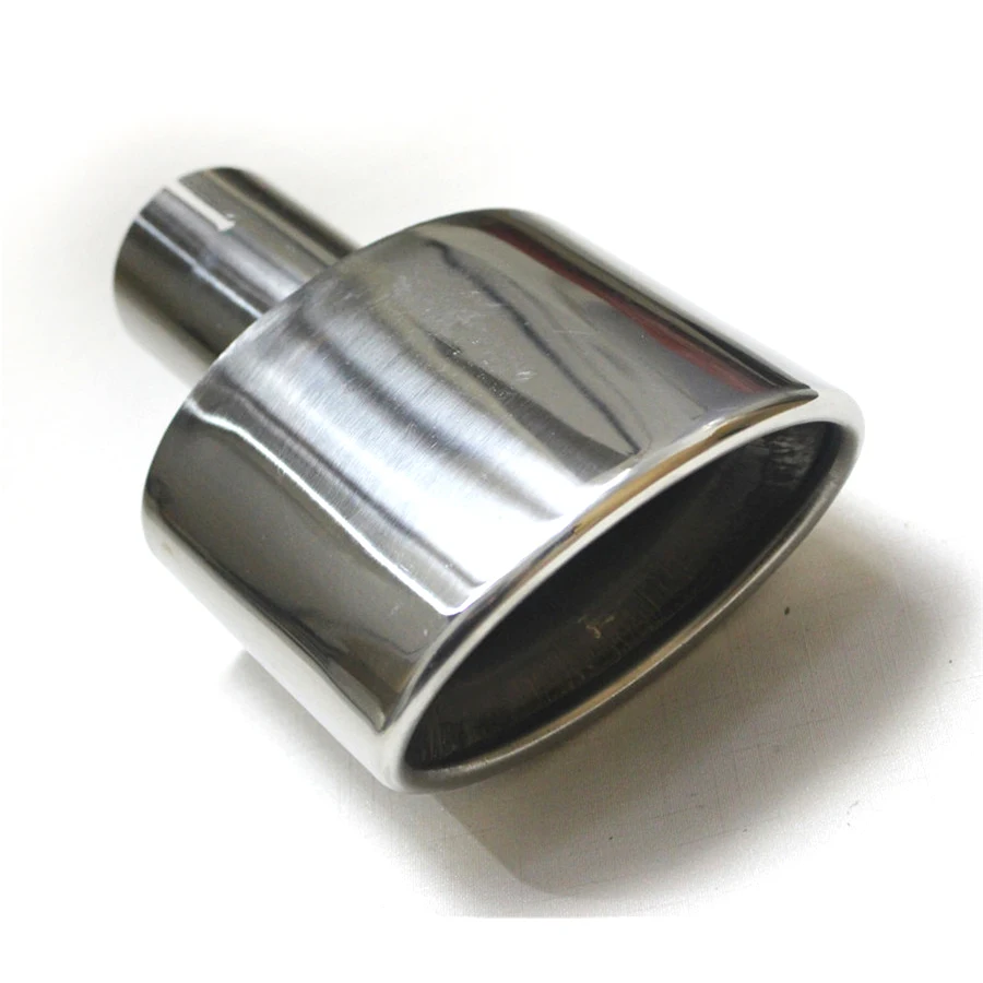 1 Pcs Universal Car stainless steel Exhaust End Tips Pipes exhaust oval tip OD 54MM ID 51MMin