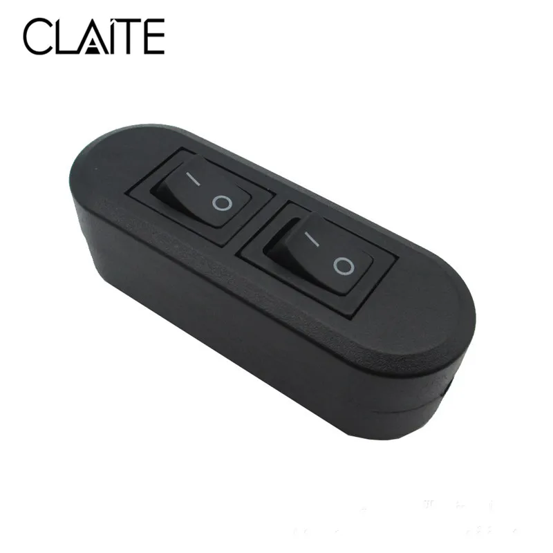 

CLAITE AC250V 6A Double Triple Button Control Rocker Shape Light Switch for Bedside Table Lamp