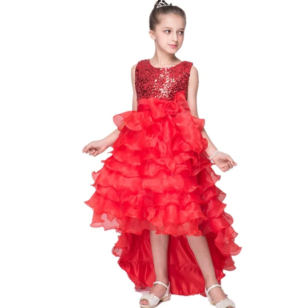 

Girls Birthday Dresses Clothes Children Sleeveless Blue Cute Sequined Princess Dress Infant Party Costume Vestidos 3-12 Years