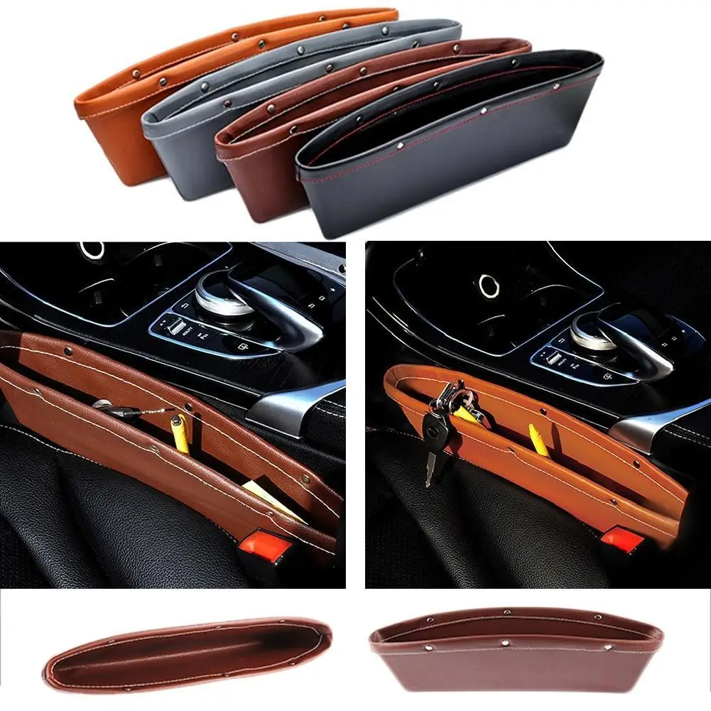 

Car Storage Bag Box Leather Auto Car Seat Gap Pocket Catcher Organizer Leak-Proof Storage Box Car Styling Car Accessories