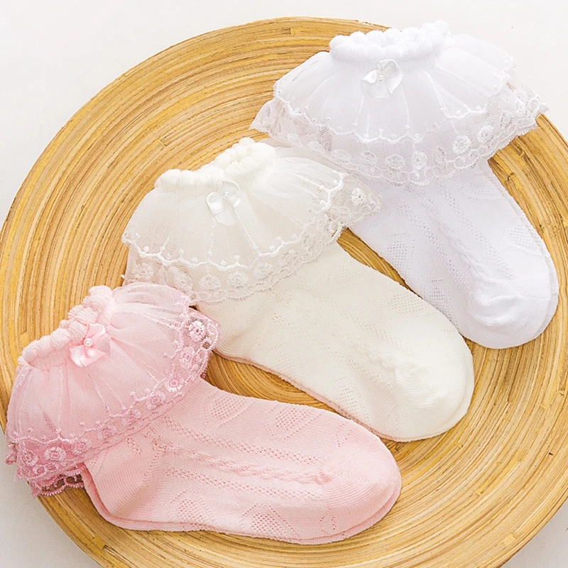 

Baby Girls Tutu Socks Bow Lace Newborn Infant Frilly Sock Cotton Short Socks