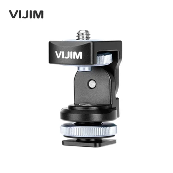 

VIJIM 360 Degree Camera Ball Head Strong Damping PTZ Cold Shoe Mount Holder with 1/4 Inch Screw for Monitor Video Light DSLR