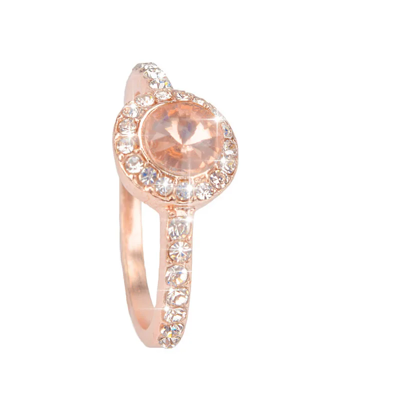 

ZI.SEN Fashion Rhinestone Ring Creative Simple Rose Red Color Rings For Women Party Decorate Bague Jewelry Anillos Mujer
