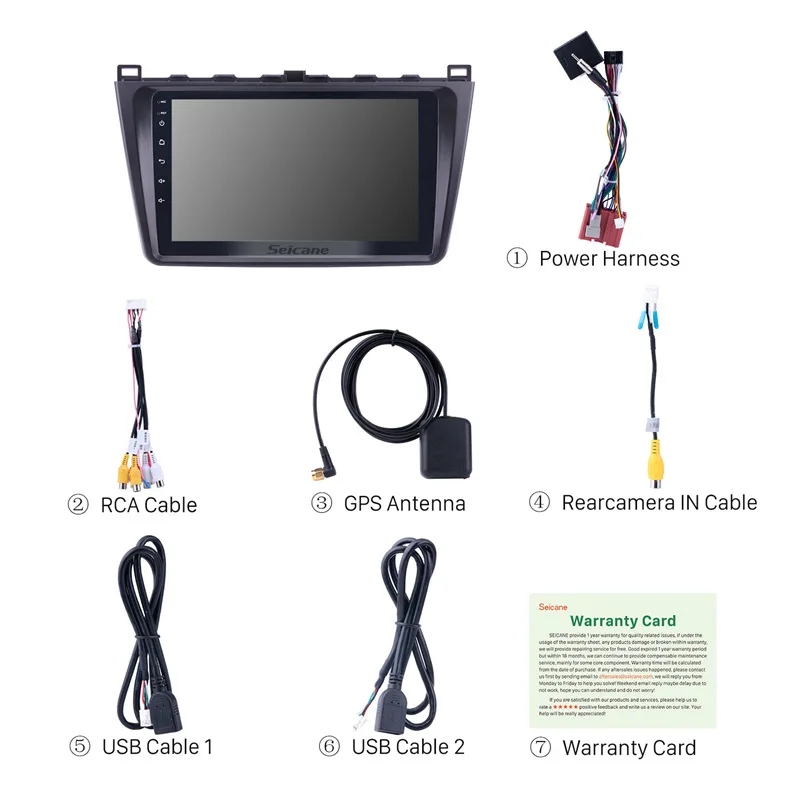 Clearance Seicane 9 inch For Mazda 6 Rui wing/ mazda 6 II Ultra 2008-2013 2014 Android 8.1 2 DIN Car Unit Radio Audio GPS Player WIFI 3G 3