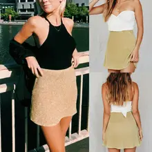 Новинка, Женская теннисная высокая талия, простое расклешенное плиссированное платье с коротким и широким подолом, короткая мини-юбка, шорты, золотые мягкие однотонные вечерние клубные платья, 1 шт