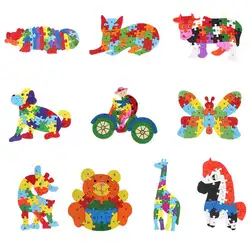 Английские буквы обучают головоломки деревянные строительные игрушки для детей Мультяшные Детские Красочные Ранние развивающие игрушки